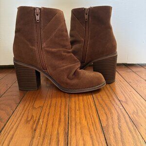 Target Women's Brown Faux Suede Ankle Booties